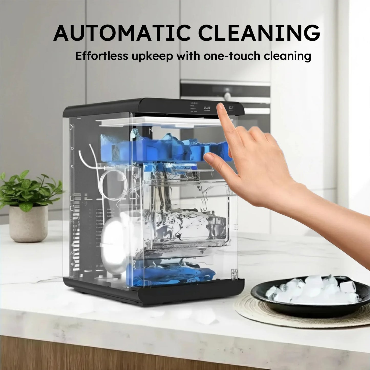 SHICUO Countertop Nugget Ice Maker 44 Lbs Per Day Stainless Steel