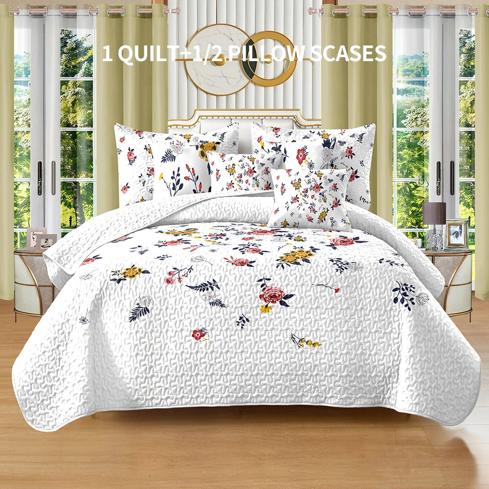 Universal 4 Seasons Bed Cover Set Quilted Polyester Bedding