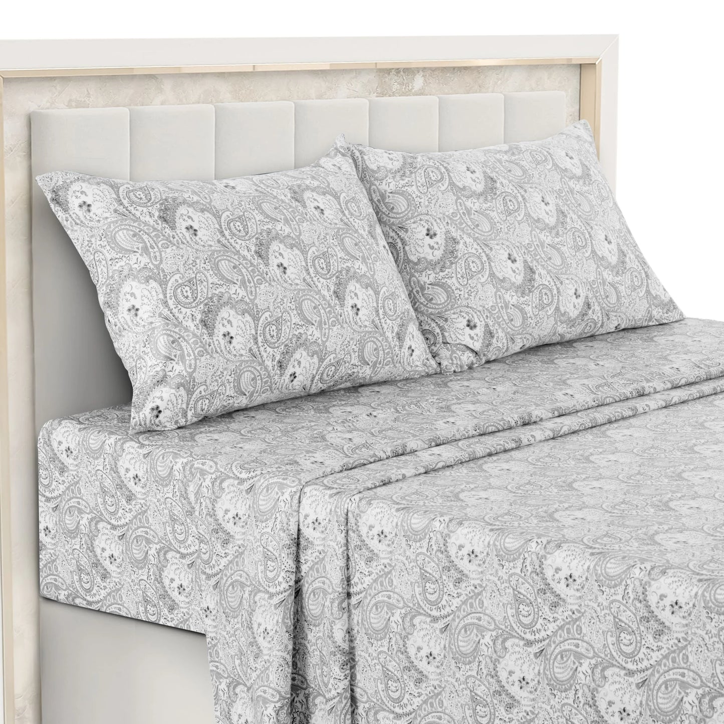 Lux Decor 4 Piece Paisley Bed Sheet Set Wrinkle Resistant Bedding