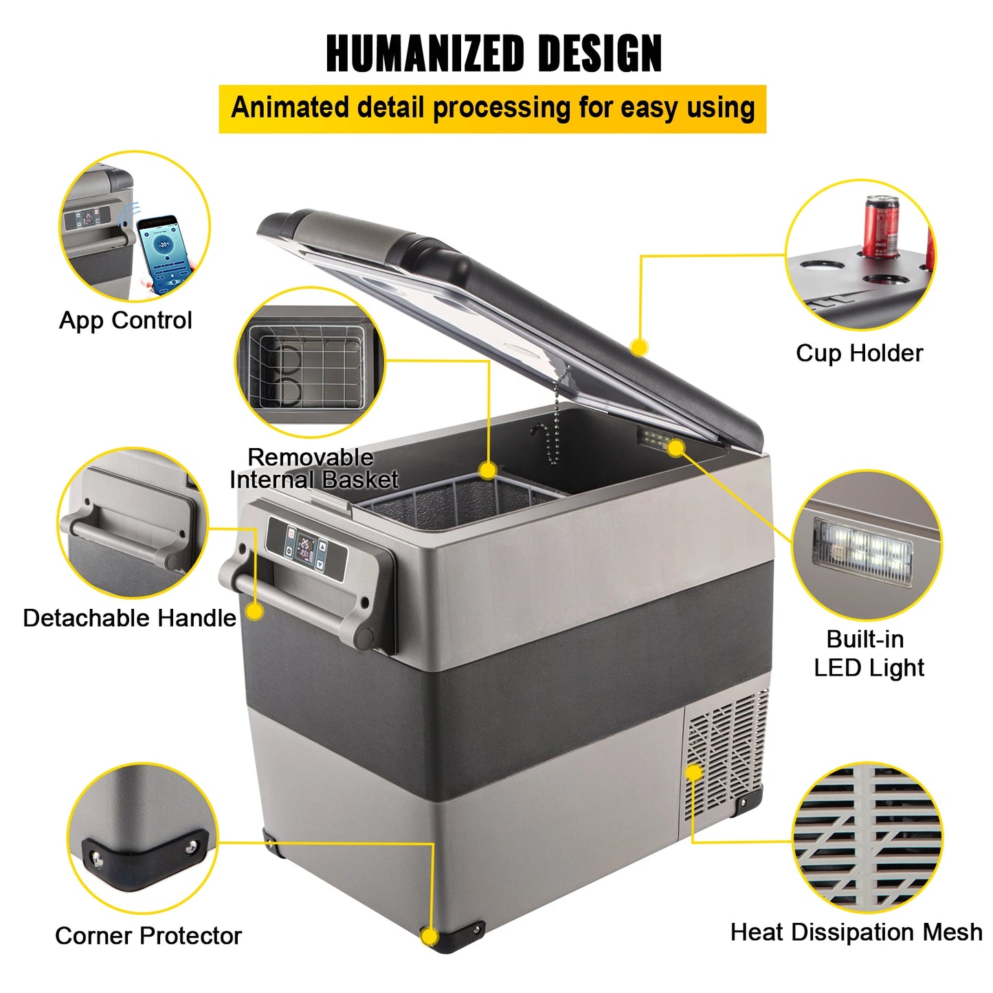 VEVOR Portable Car Mini Fridge Freezer Compressor Cooler