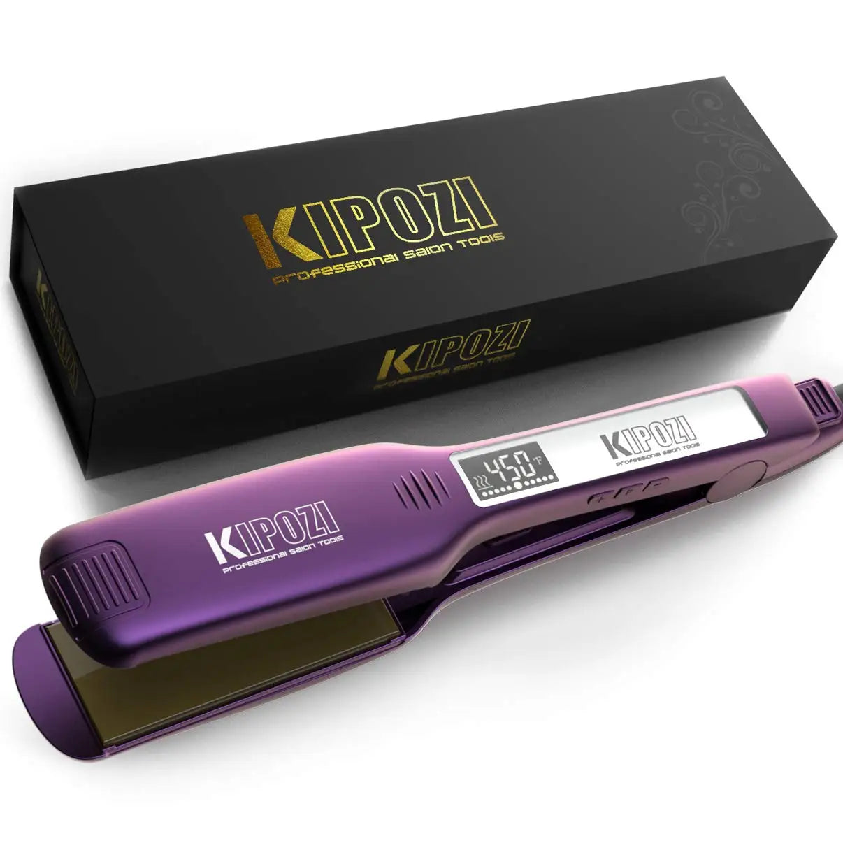 Professional Titanium Flat Iron Hair Straightener With Digital LCD Display