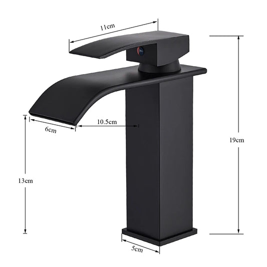 Rozin Basin Waterfall Faucet Deck Mounted Single Hole Handle