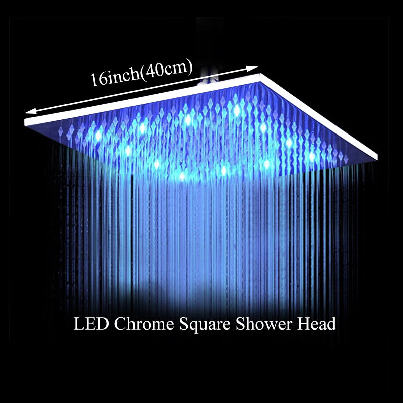 Wanmivezlo LED Color Changing Rainfall Square Brass Shower Head