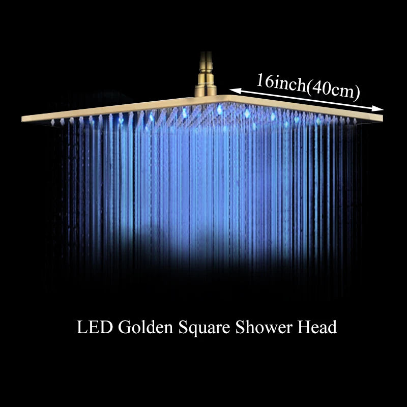 Wanmivezlo LED Color Changing Rainfall Square Brass Shower Head
