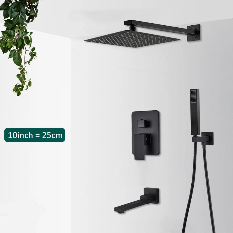Rain Shower Faucet Set With Tub Spout System