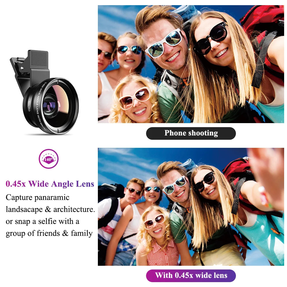 APEXEL iPhone HD Camera Lens Kit Wide Angle Macro Pro