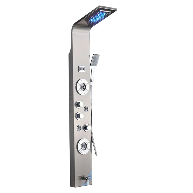 MYQualife Brushed LED Light Waterfall Shower Panel