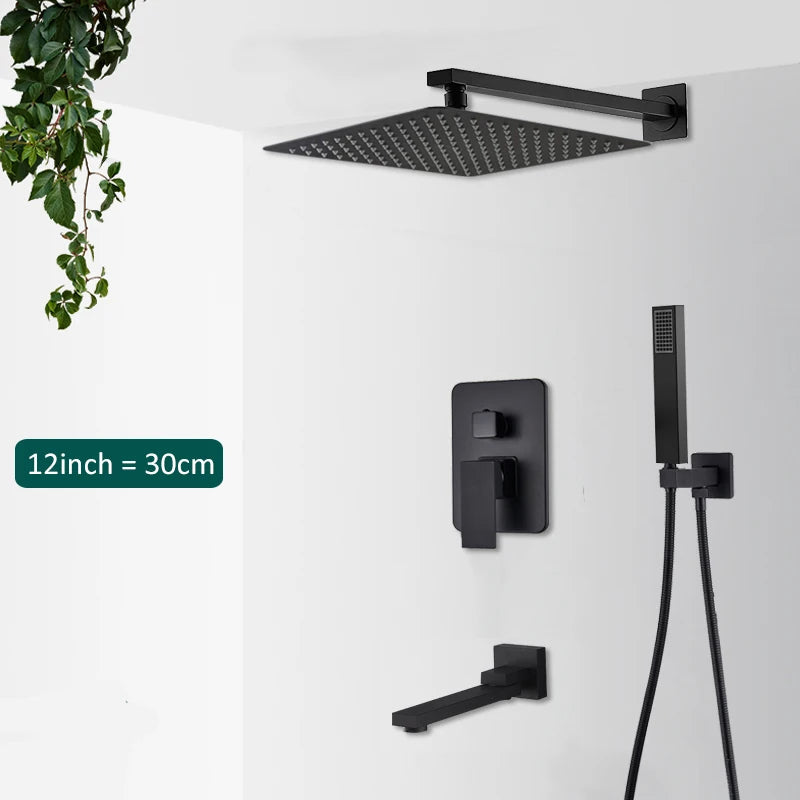 Rain Shower Faucet Set With Tub Spout System