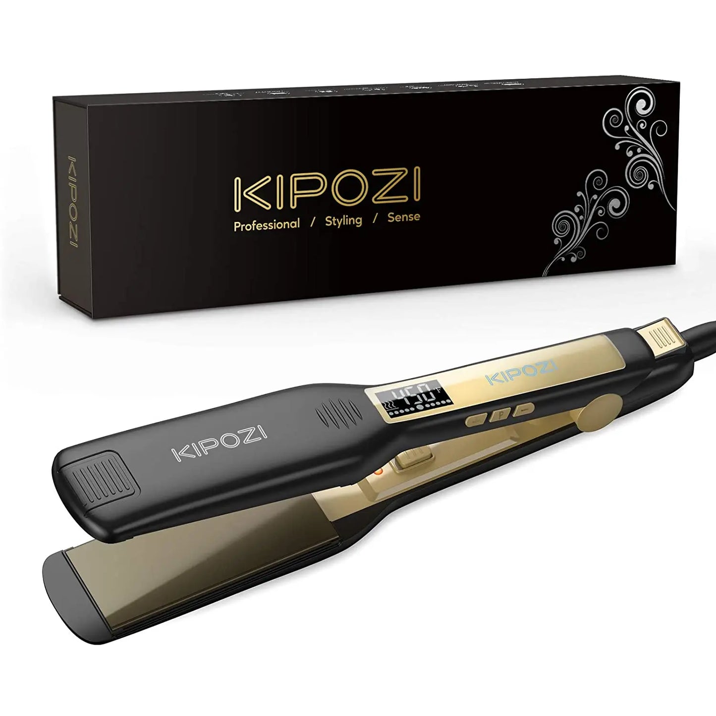 Professional Titanium Flat Iron Hair Straightener With Digital LCD Display
