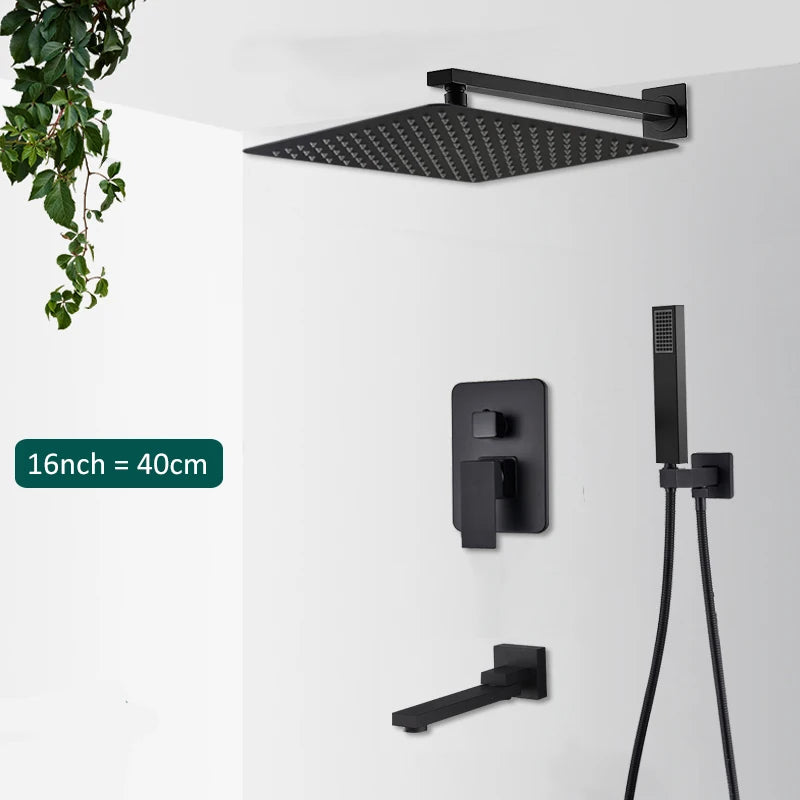 Rain Shower Faucet Set With Tub Spout System