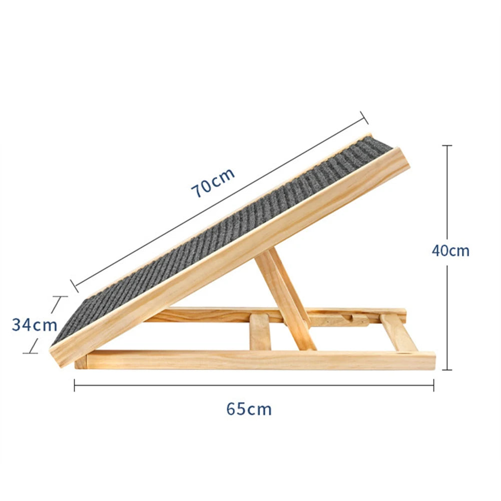 TWISTER.CK Natural Pine Wooden Pet Dog Ramp Universal Heavy Duty