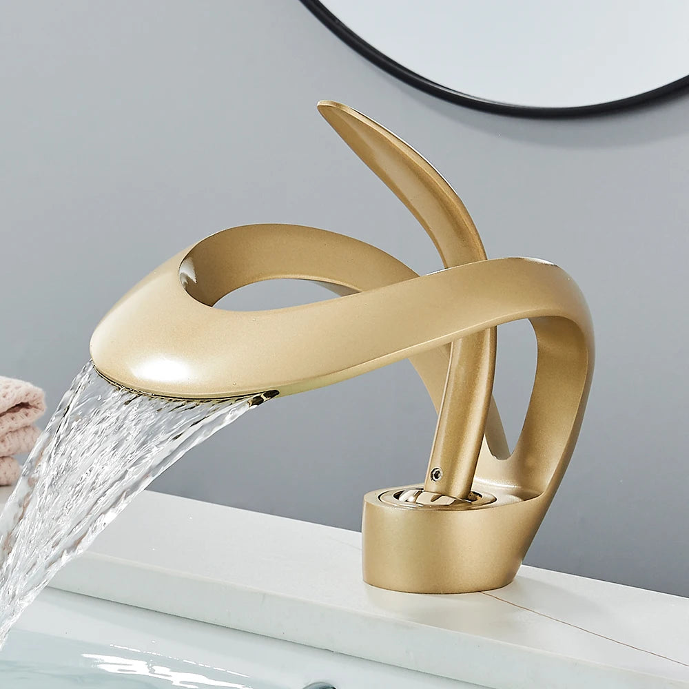 Rozin Luxury Waterfall Basin Faucet Single Hole Sink
