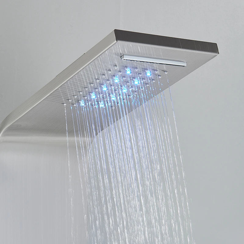 Shower Panel With LED Rainfall Waterfall Shower Head