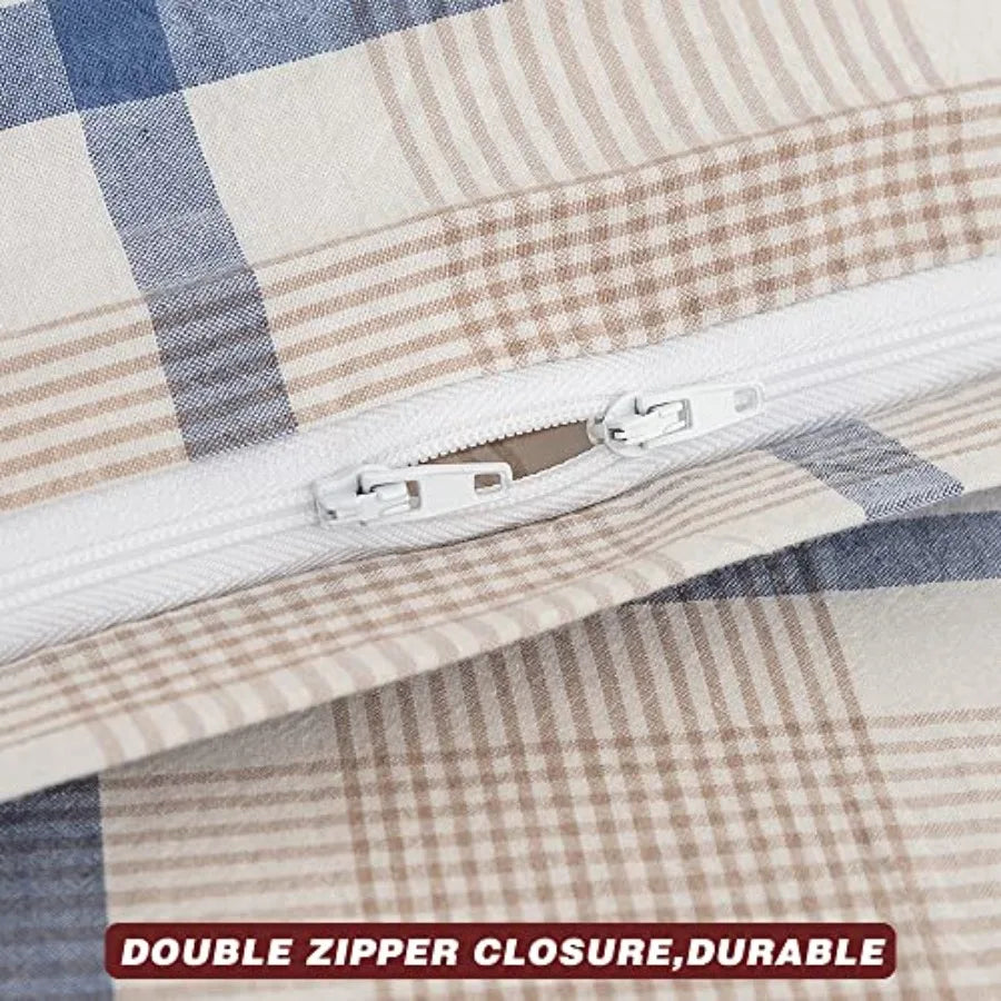 Duvet Cover Set 3 Pieces 100 Percent Washed Cotton Jacquard