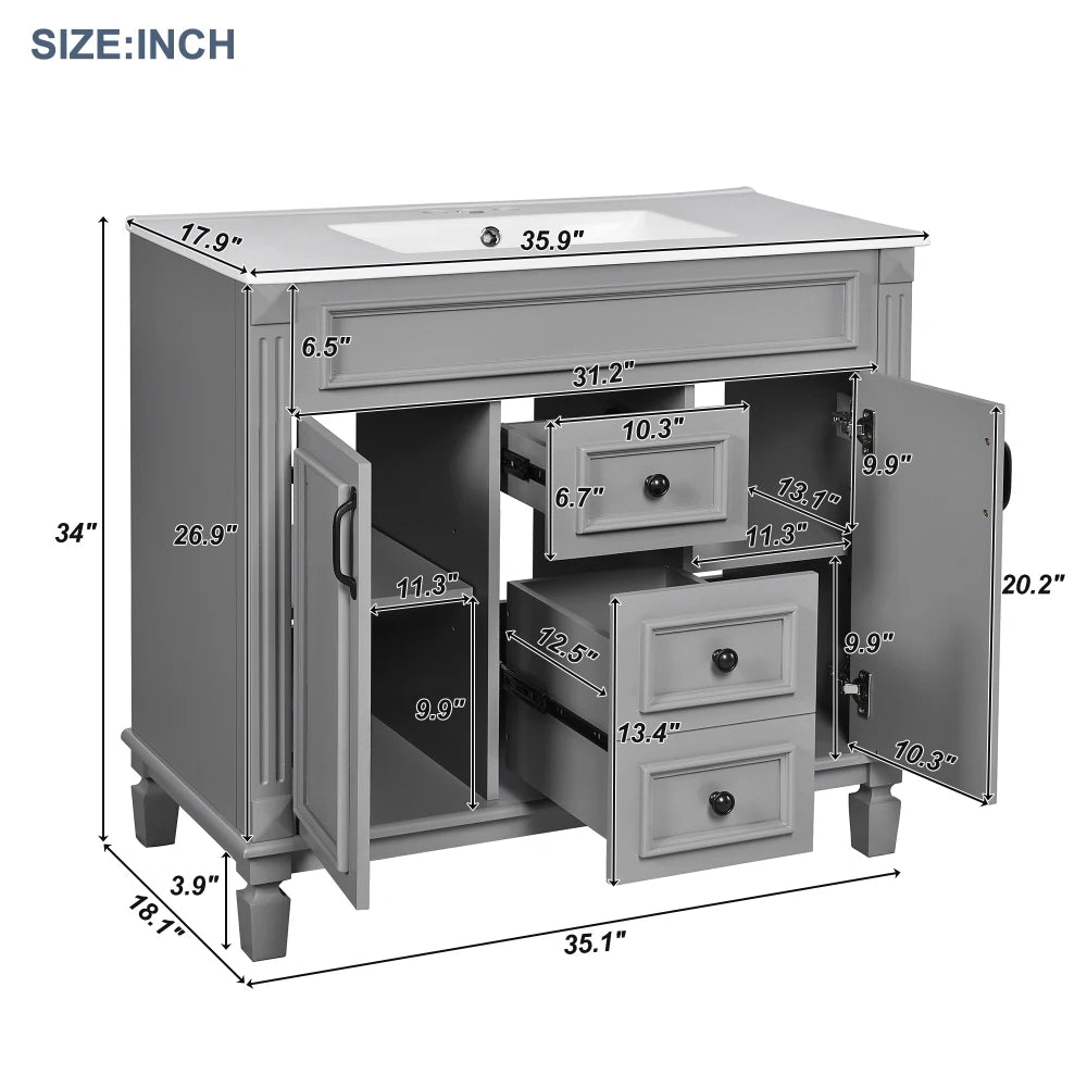 Beautiful  Bathroom Vanity With Sink Solid Wood MDF