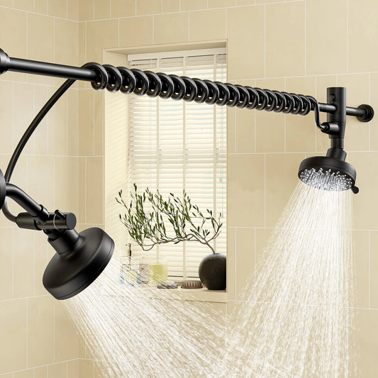 Dual Shower Head for Two With High Pressure Stainless Steel