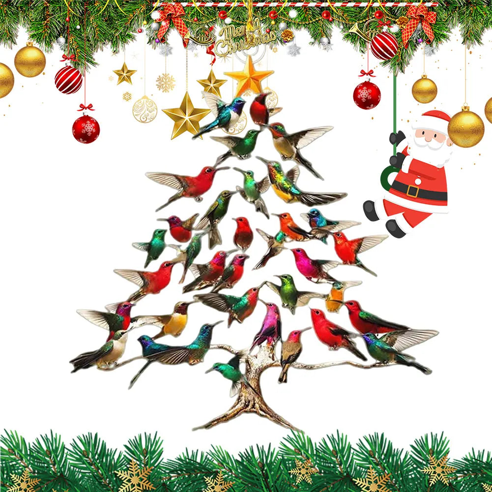 2D Hummingbird Christmas Ornament
