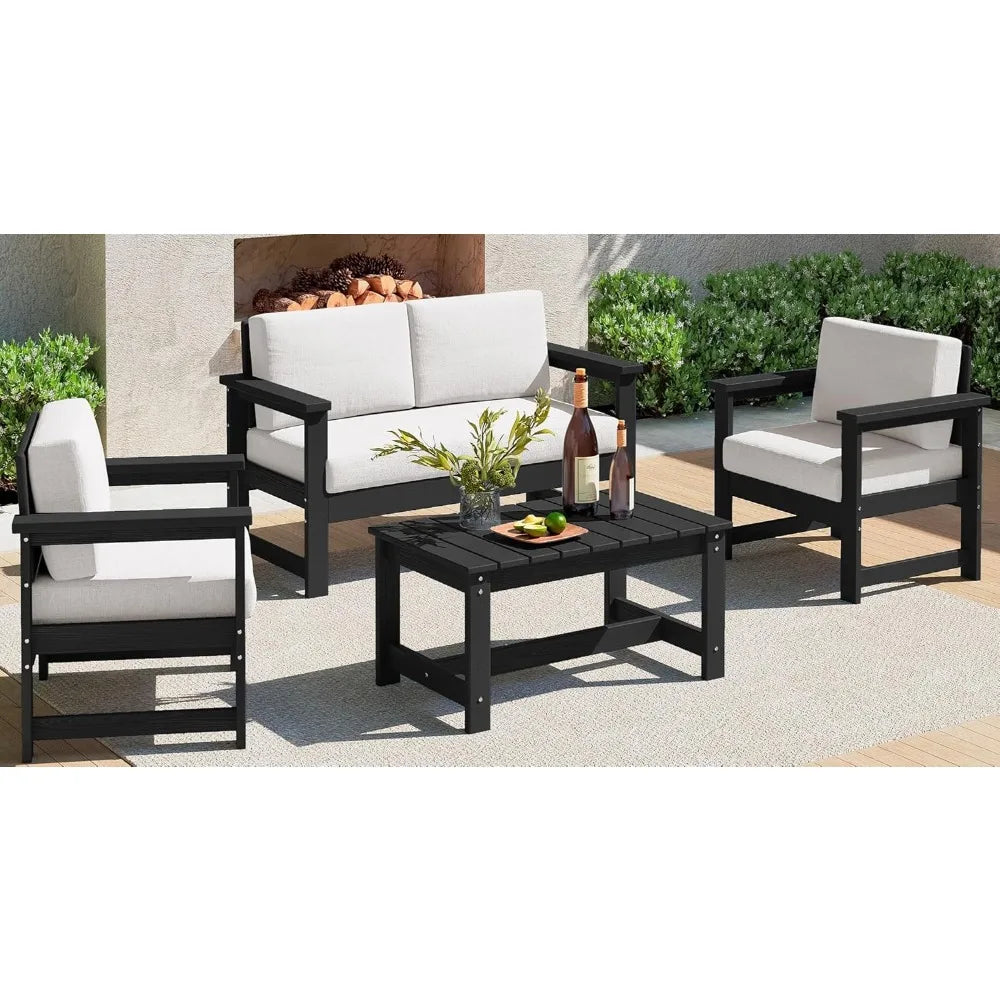 Outdoor Conversation Couch Set 4 Piece Patio Furniture Collection