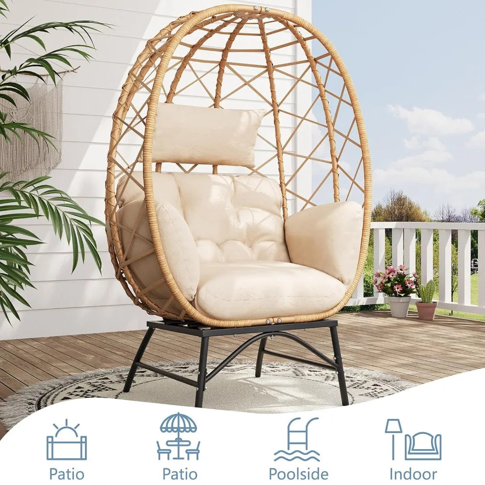 Wicker Egg Chair With Cushion