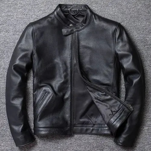 Genuine Leather Vintage Thin Sheepskin  or Thick Cowhide Coat For Men
