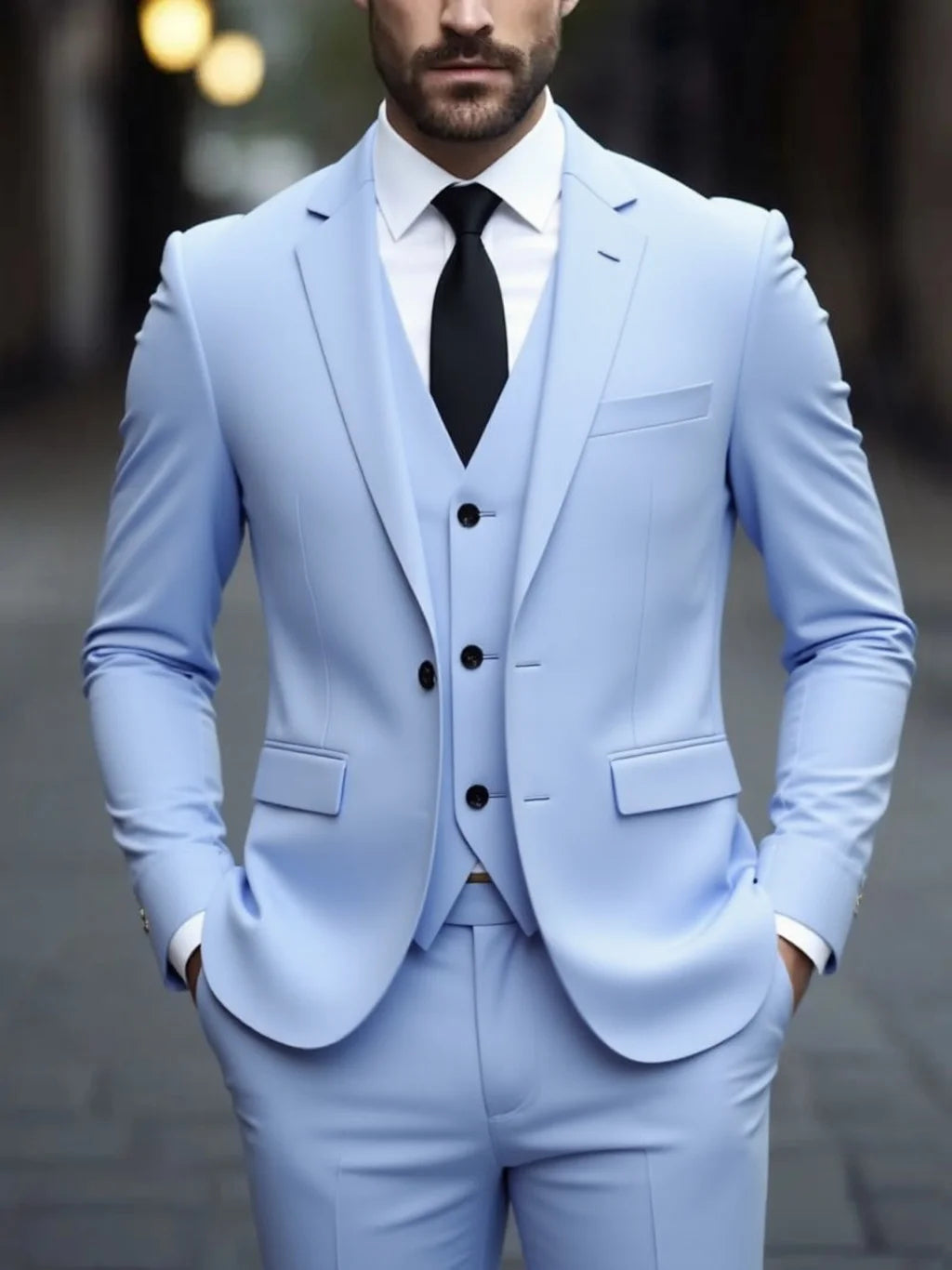 Four Seasons Slim Fit Three Piece Suit For Men