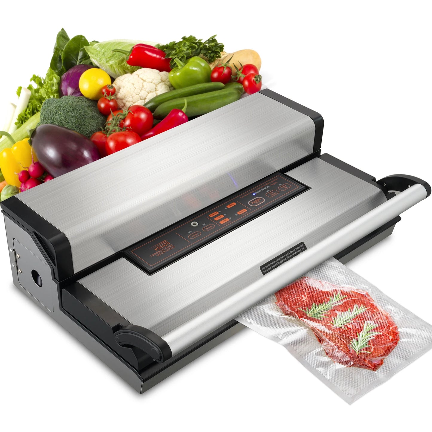 SucceBuy Multifunction Automatic Food Sealer With Bag Roll Storage Cutter