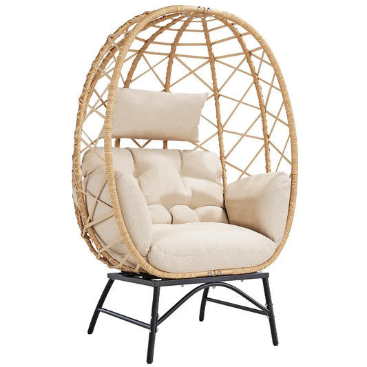 Wicker Egg Chair With Cushion