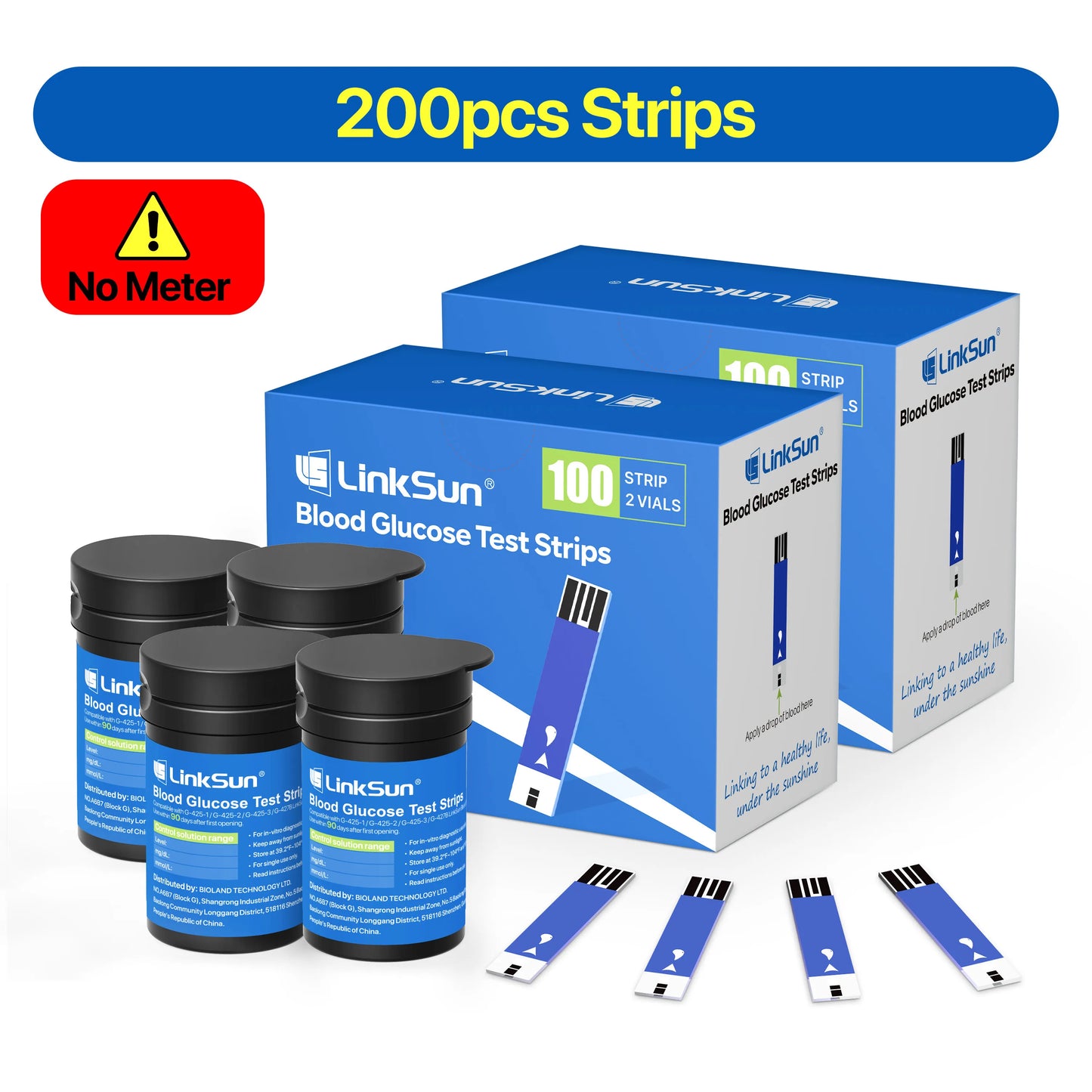 Linksun G-425-3 Glucose Meter Complete Kit With Test Strips