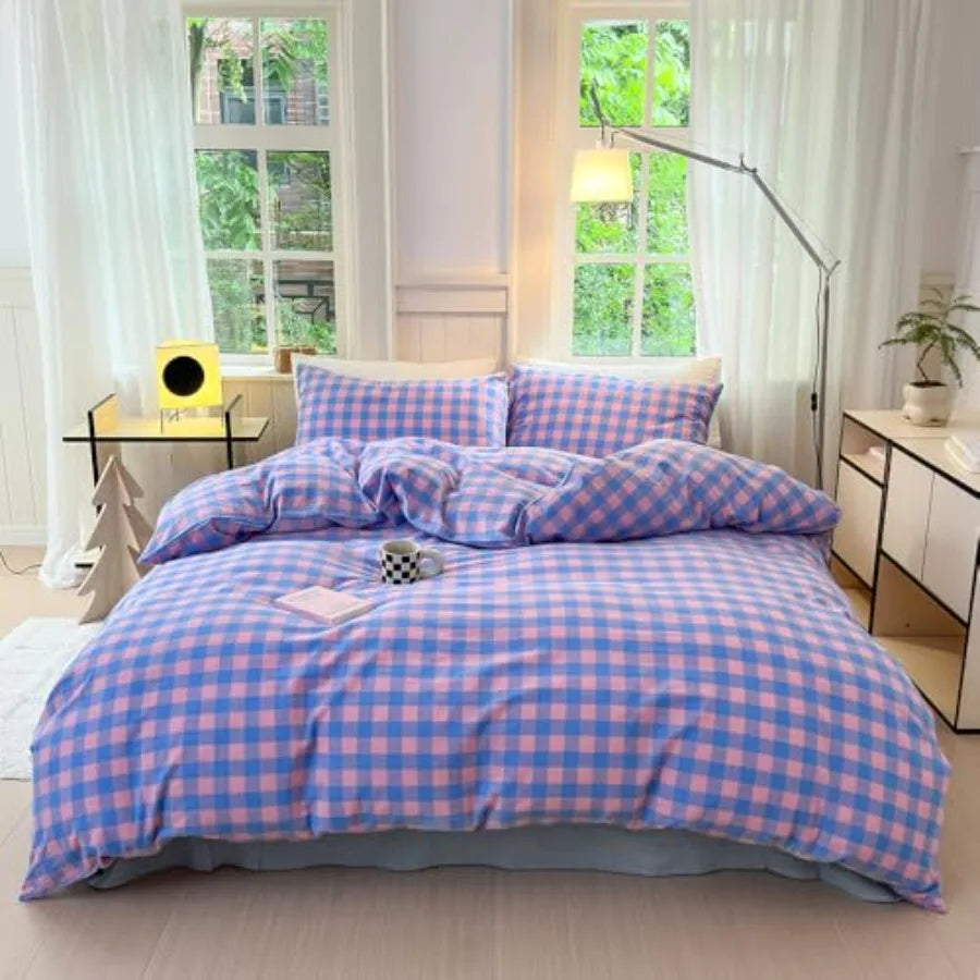Duvet Cover Set 3 Pieces 100 Percent Washed Cotton Jacquard