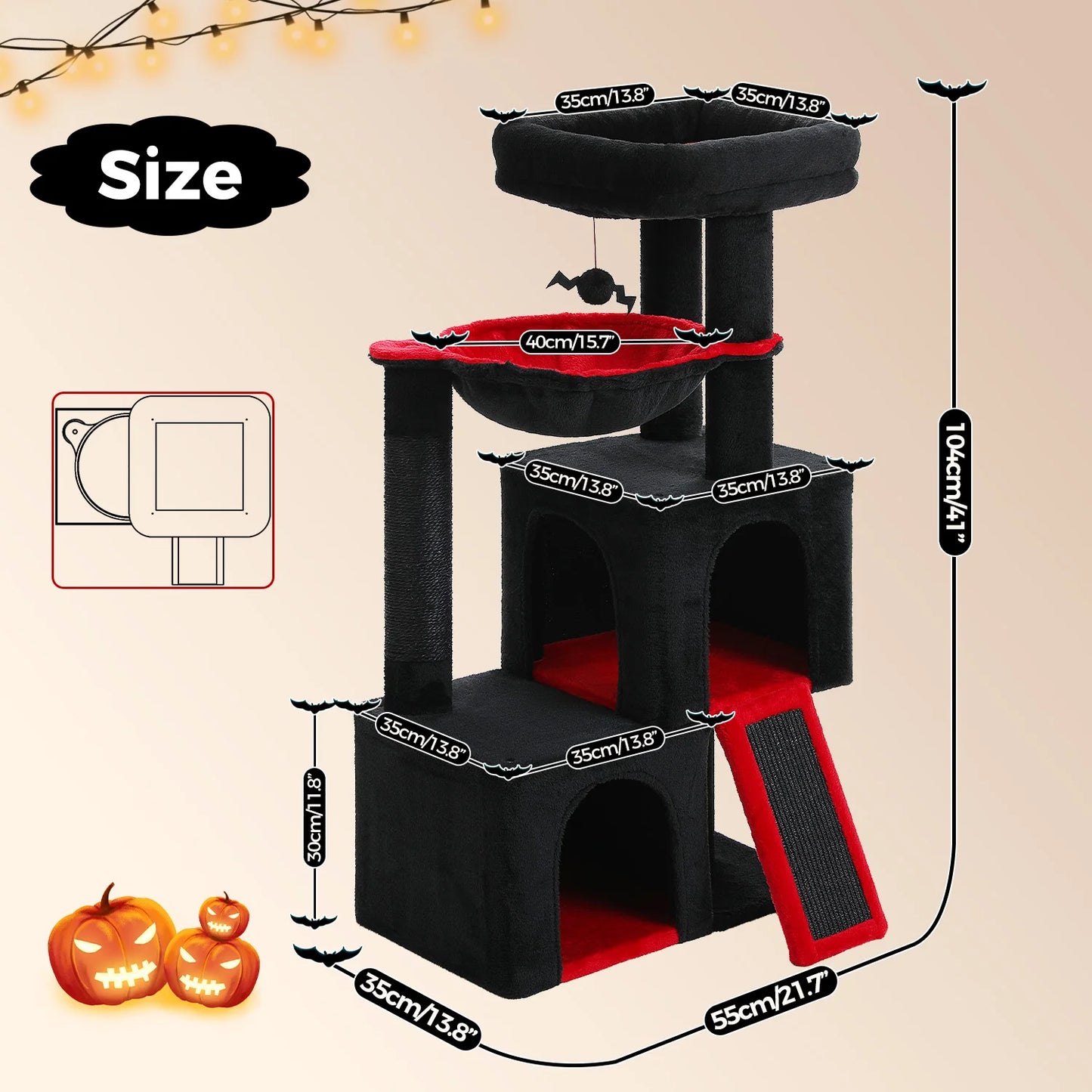 PAWZ Road Cat Tower with Condos and Sisal Scratching Pad