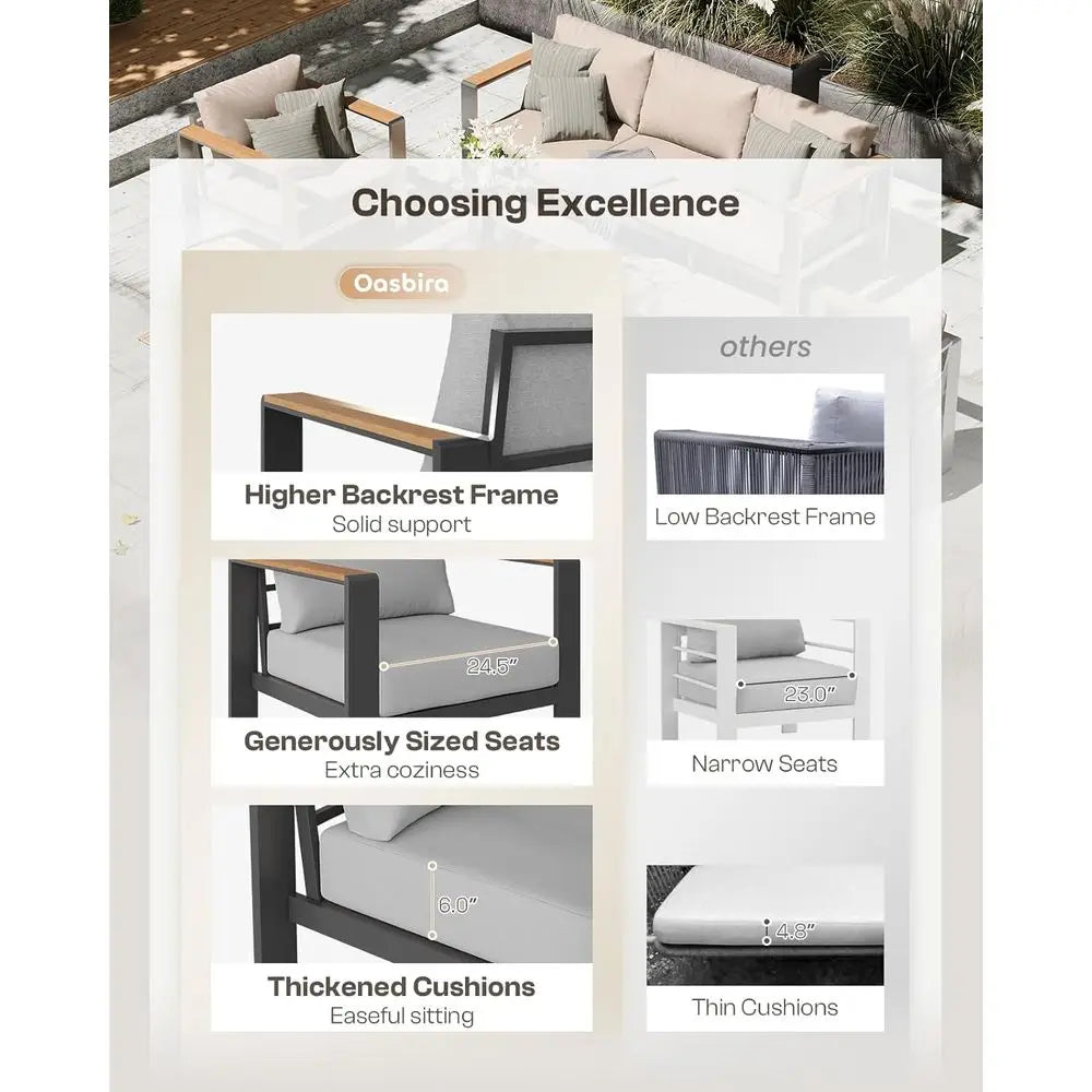 Outdoor Patio Furniture Set With Cushions For All Weather