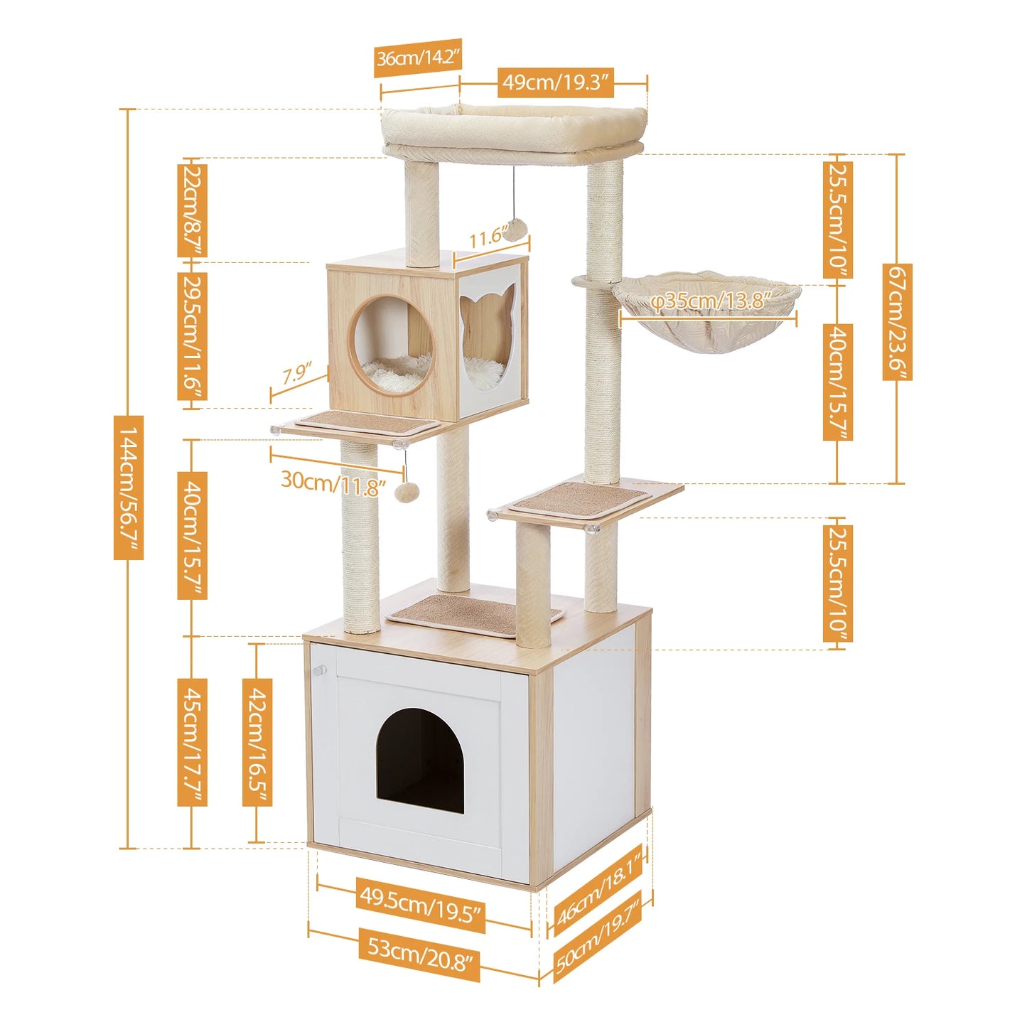 PAWZ Ro Multi Level Cat Tree For Active Indoor Adventures