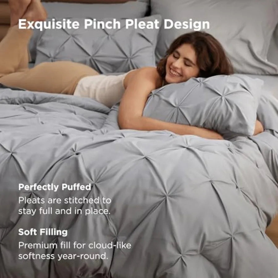 Linen Comforter Set Duvet Cover And Pillowcases 7 Piece