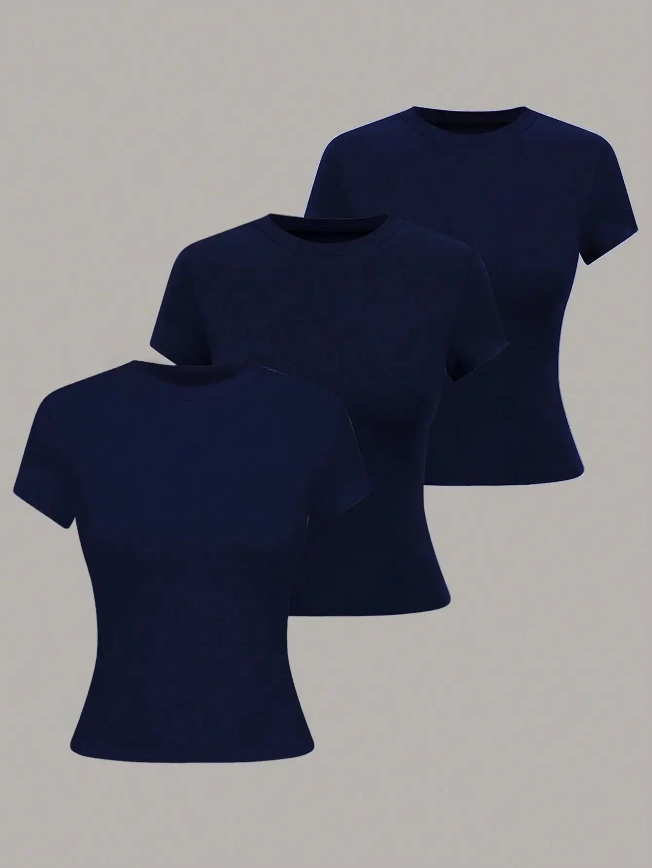 Women's Short Sleeve Knit T Shirt With Elastic Fabric