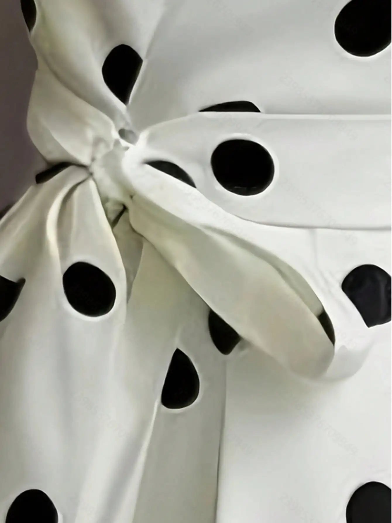 Women's V-Neck Polka Dot Sleeveless Wrap Dress With Waist Tie