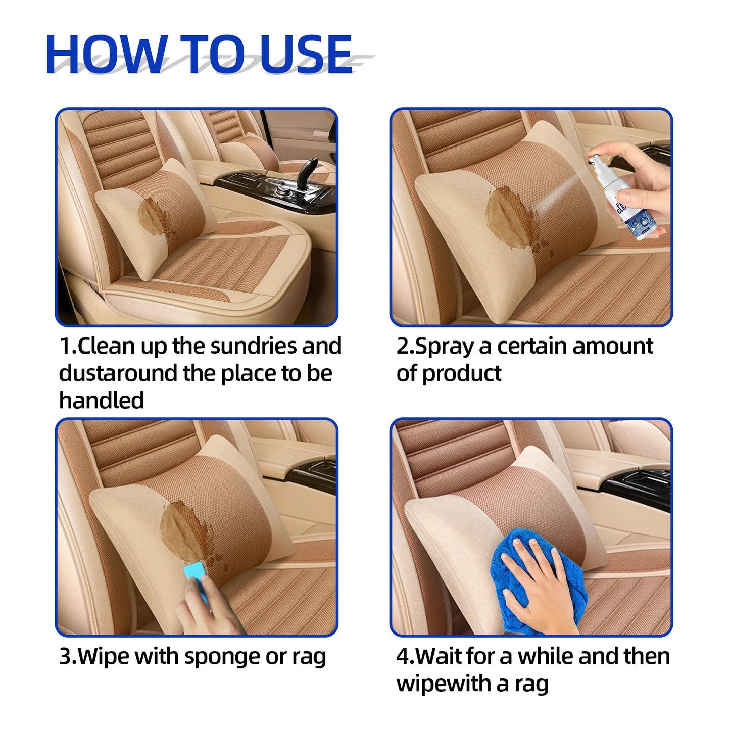 Fabric Cleaning Spray Car Interior Cleaner For Ceiling And Leather