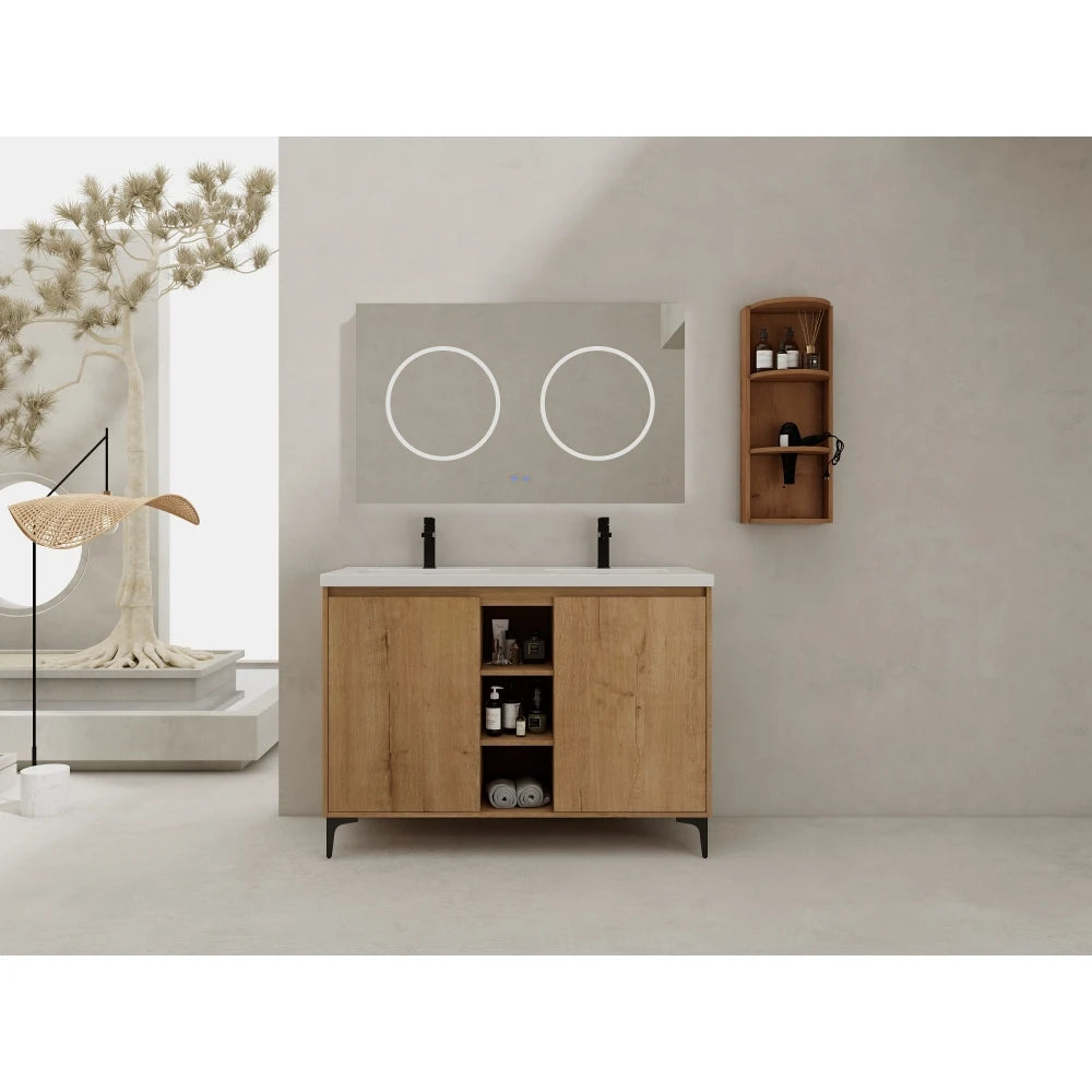 Hign-concerned Freestanding Double Sink Bathroom Vanity Cabinet