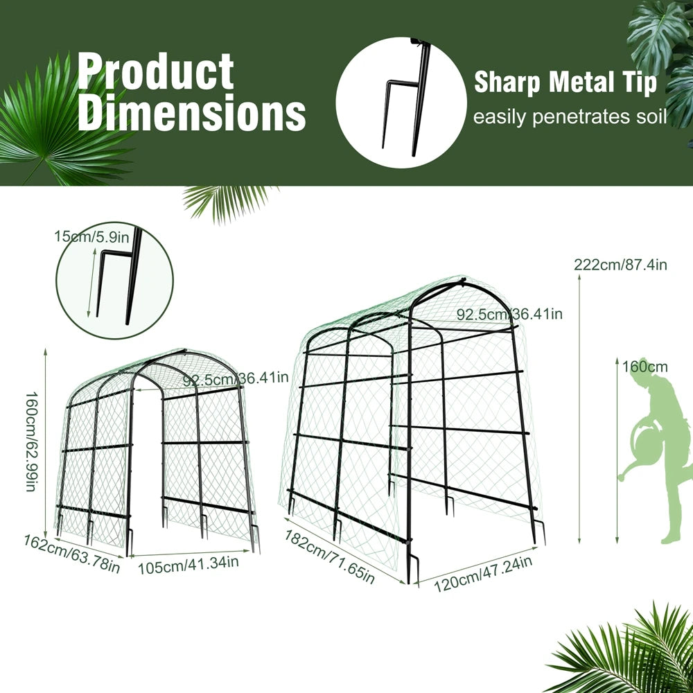 Wisfor U Shaped Metal Tall Plant Trellis Frame For Climbing
