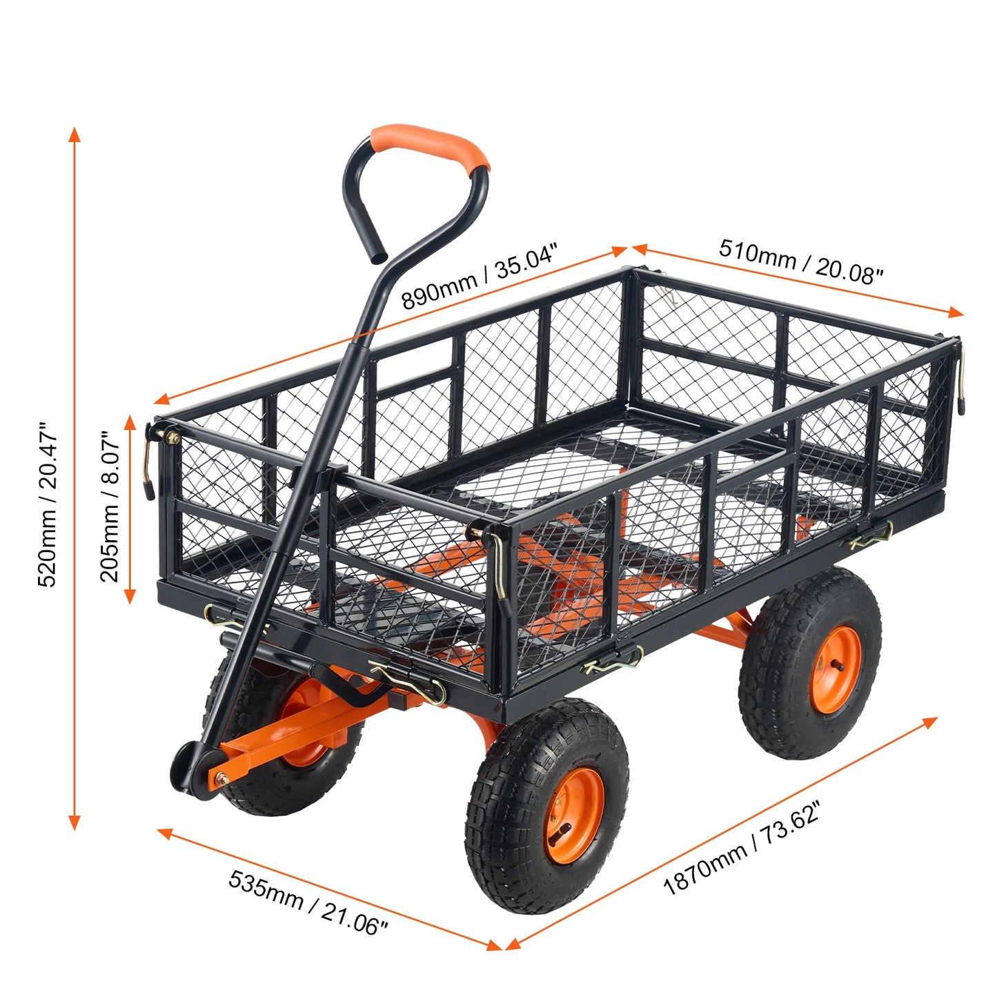SucceBuy Versatile Dump Cart Wheelbarrow 400 to 880 Pounds Capacity