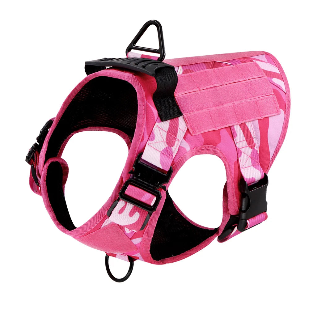 Military Pink Camouflage Dog Harness w/ Leash