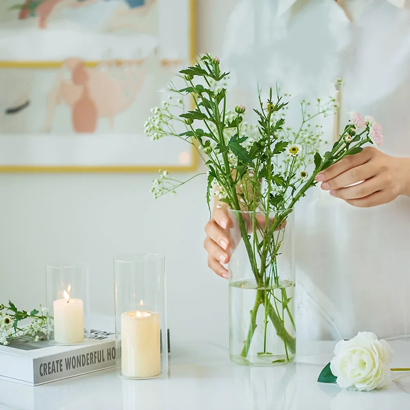 Cylindrical Glass Vase Set