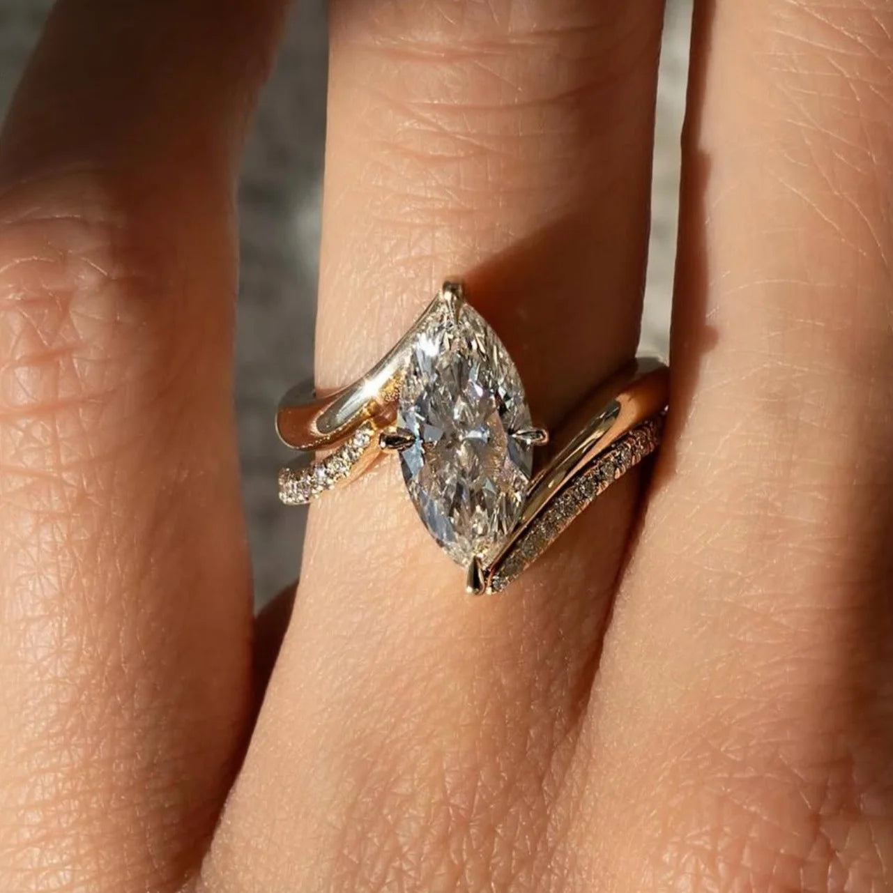 Marquise Moissanite Bridal Wedding Set 925 Sterling Silver
