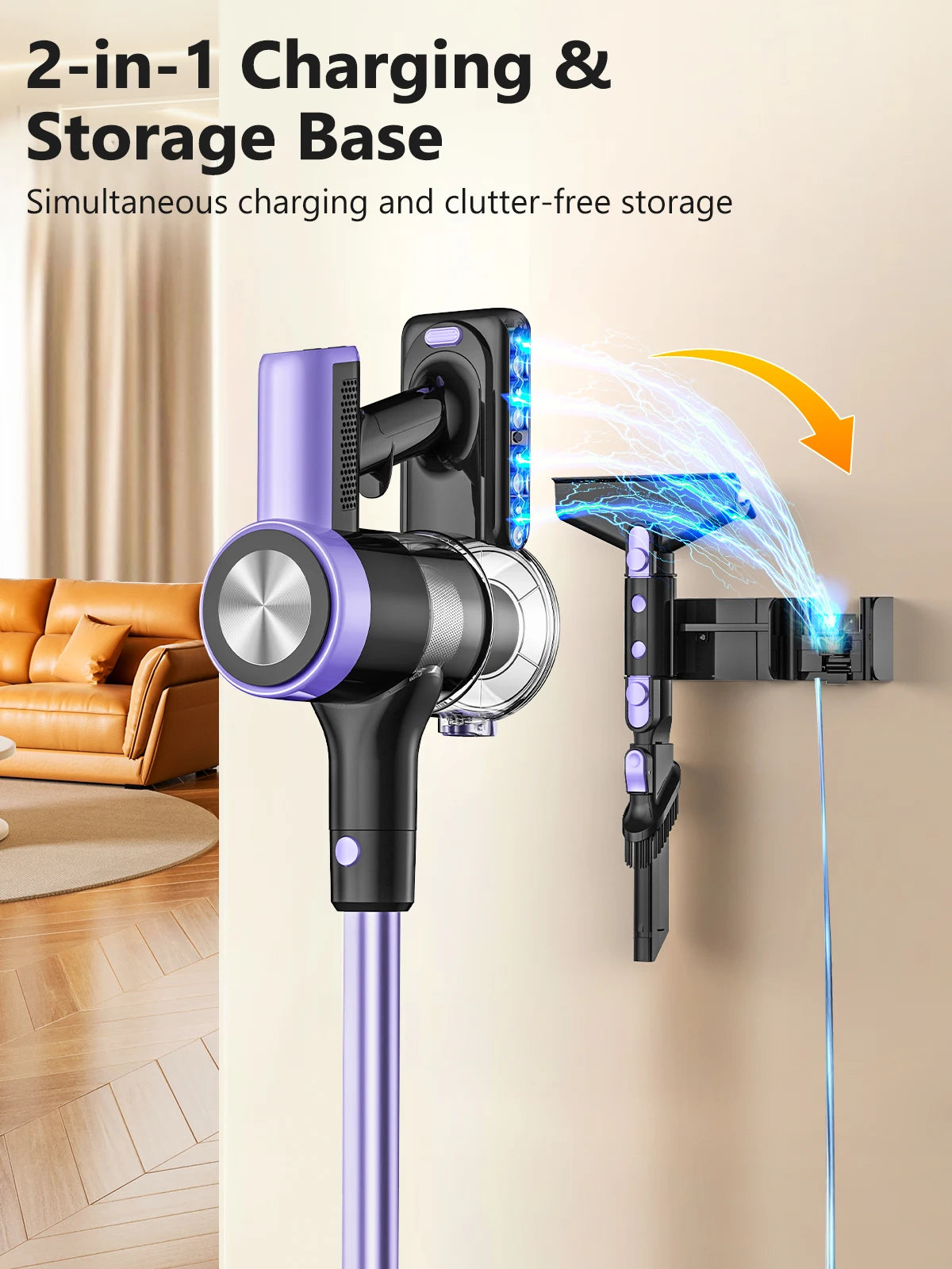 SUXIANGVACC 500W Cordless Vacuum Cleaner 55KPA With Smart Led Screen