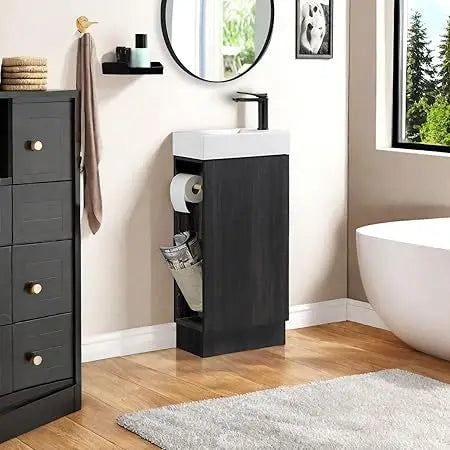 Compact Bathroom Vanity With Sink Self Contained Floor Mount