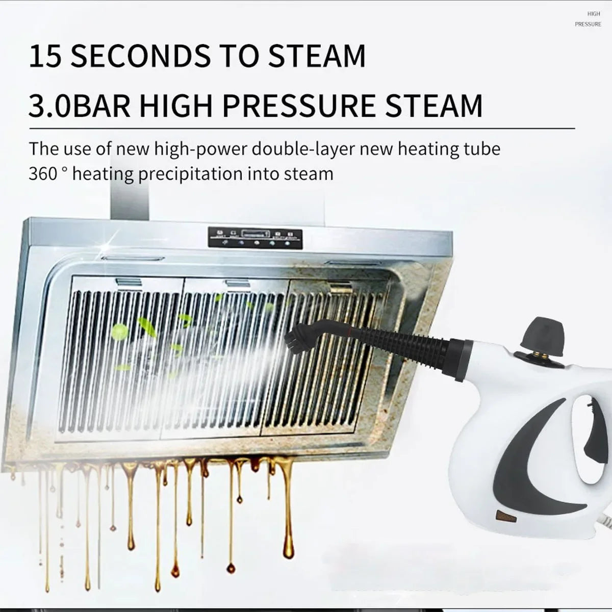 High Temperature Handheld Steam Cleaner 9 Piece Set Portable 350ml