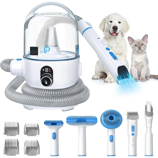 HiMISS Quiet Pet Grooming Vacuum Kit With 5 Tools For Dogs Cats