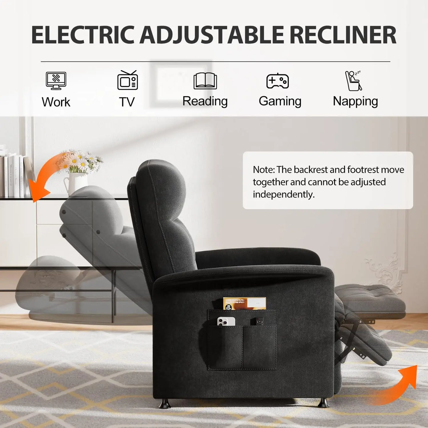 Power Recliner Chair With Heated Massage Antique Minimalist Modern