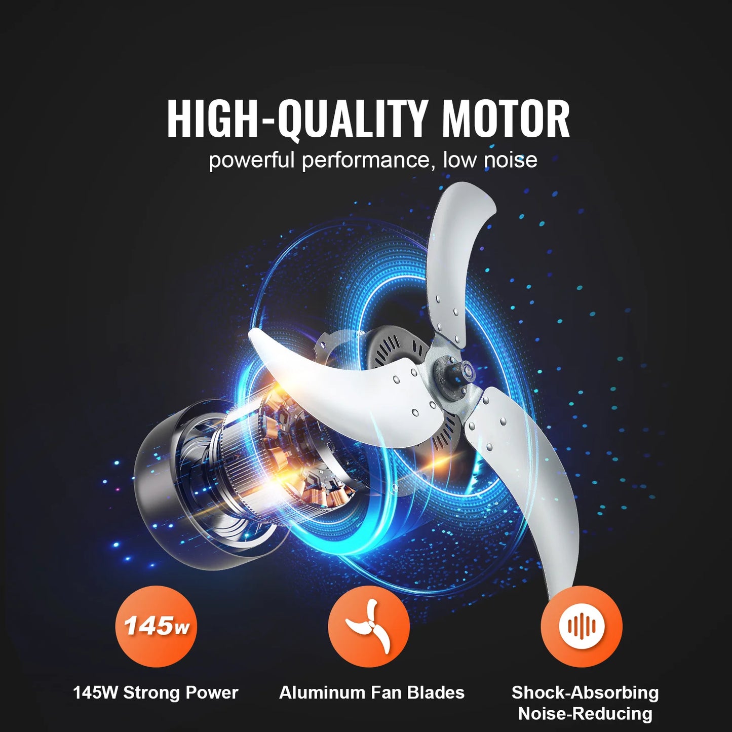 High Velocity Shop Fan With Adjustable Speeds Aluminum Blades