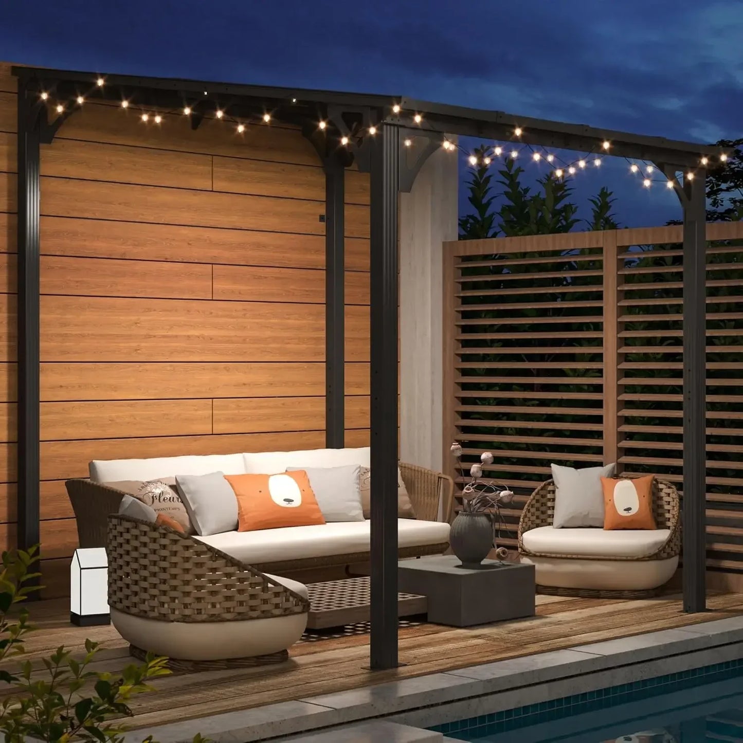Pergola Gazebo Awnings for Patio with Hardtop