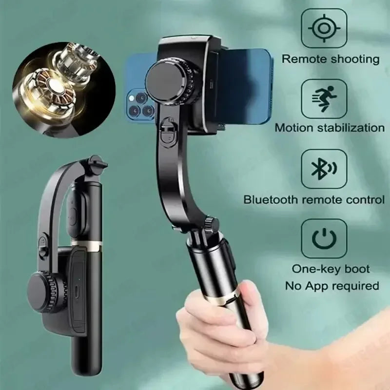 Axnen Handheld Phone Holder Gimbal Stabilizer Selfie Stick Foldable Tripod